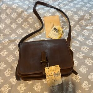 Coach Dark Brown Leather Saddlebag/Shoulder Bag